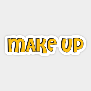 Film Crew On Set - Make-Up - Gold Text - Front Sticker